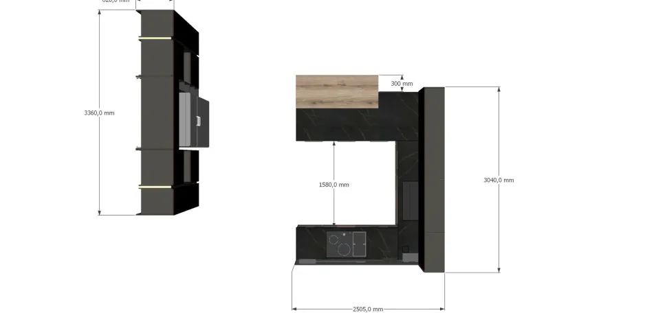 Cucina moderna con penisola Glass Arredo3 in altri colori, scontata!
