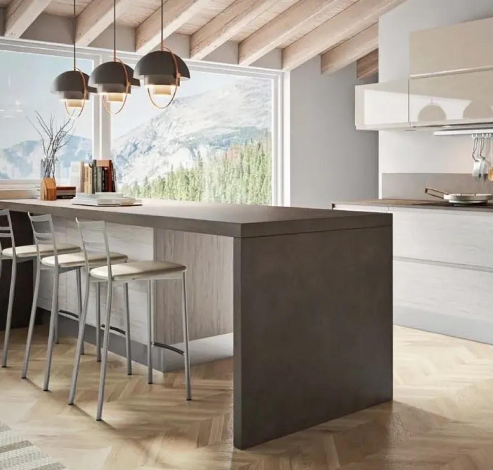 Cucina moderna con penisola Nuovi mondi cucine minimal gola integrata a prezzo ribassato