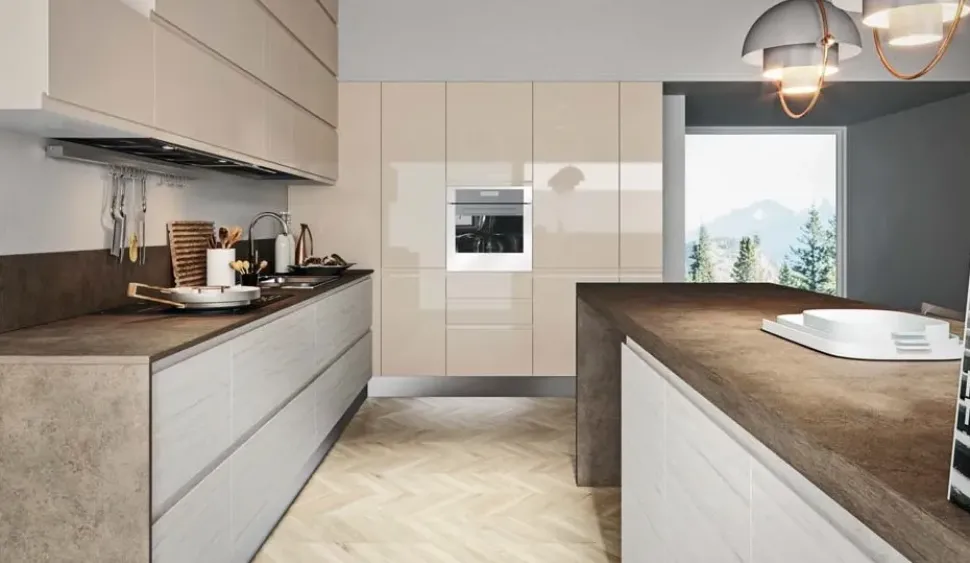Cucina moderna con penisola Nuovi mondi cucine minimal gola integrata a prezzo ribassato
