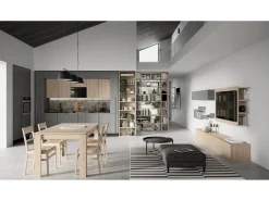 Cucina moderna grigio Colombini casa lineare Quadra scontata