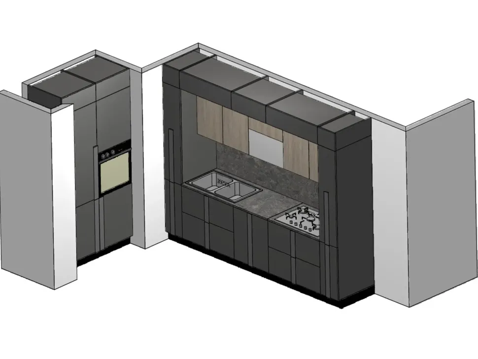 Cucina moderna grigio Colombini casa lineare Quadra scontata