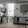 Cucina moderna grigio Primacucine lineare Domino grafite e cementho in offerta