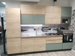 Cucina moderna lineare Cucina new kelly 330 grigio e salvia Artigianale a prezzo scontato