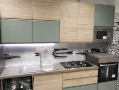 Cucina moderna lineare Cucina new kelly 330 grigio e salvia Artigianale a prezzo scontato