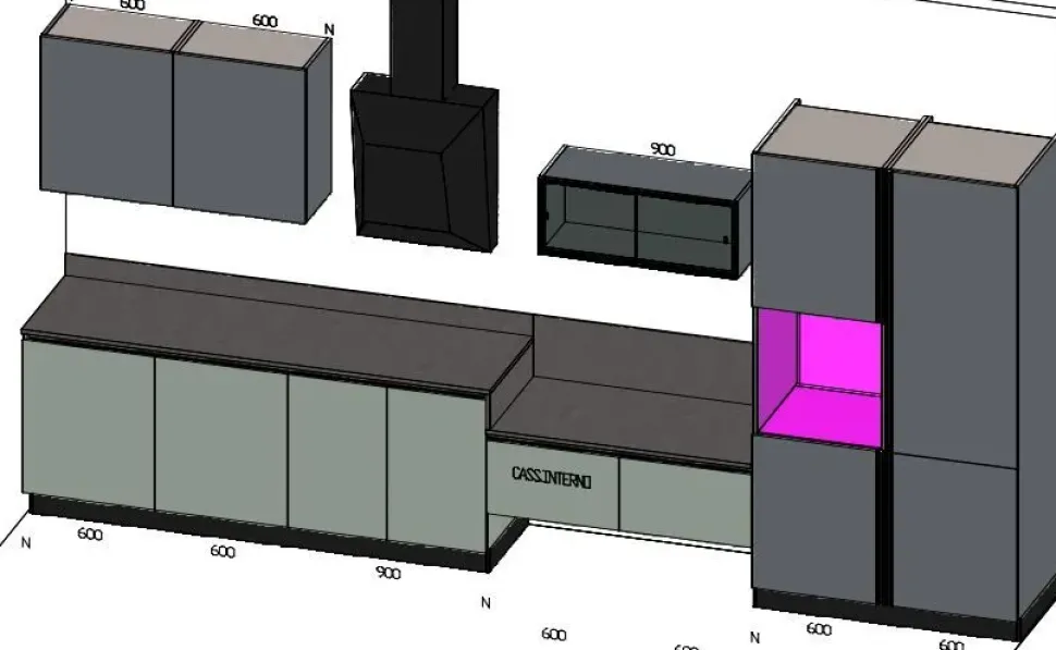 Cucina moderna lineare Stosa Art a prezzo scontato