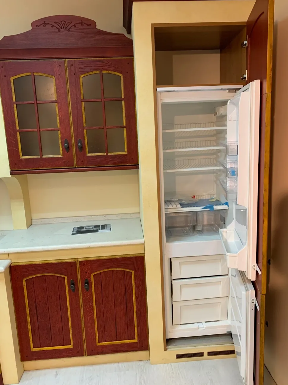 Cucina Morgana classica rossa ad isola Arrex