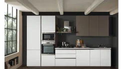 Cucina Net cucine design lineare bianca in polimerico opaco Delizia