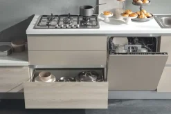 Cucina Net cucine design lineare bianca in polimerico opaco Delizia