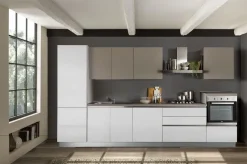 Cucina Net cucine design lineare grigia in laminato materico Delizia365 poker