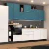 Cucina Net cucine moderna lineare blu in laminato materico Sandy astrale