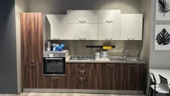 Cucina Net cucine moderna lineare noce in melaminico Smart