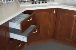 Cucina noce country ad angolo Doppio dentello Artigianale in offerta