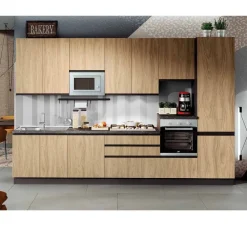 Cucina noce design lineare Era 240 Net cucine in Offerta Outlet