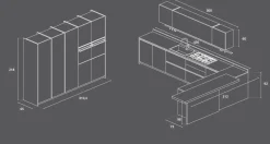 Cucina noce moderna Lungomare plus combo.04 Colombini casa scontata