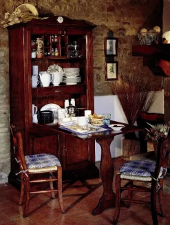 Cucina Parlani country lineare noce in legno Dispensa buffalo con tavolo