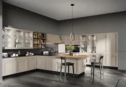 Cucina provenzale con penisola Fri Arredo3 a prezzo ribassato