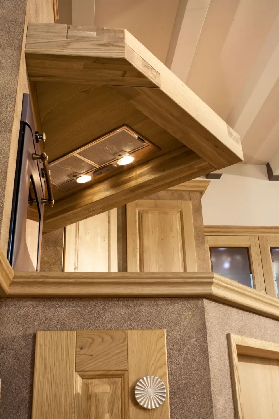 Cucina rovere chiaro country ad angolo Carola muratura Arrex scontata