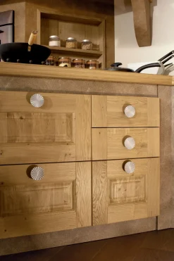 Cucina rovere chiaro country ad angolo Carola muratura Arrex scontata
