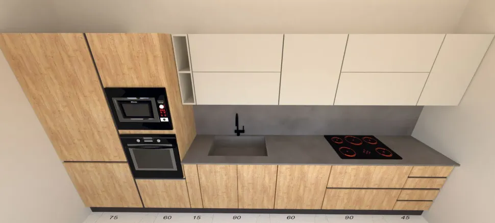 Cucina rovere chiaro design lineare Sp 22 Astra in Offerta Outlet