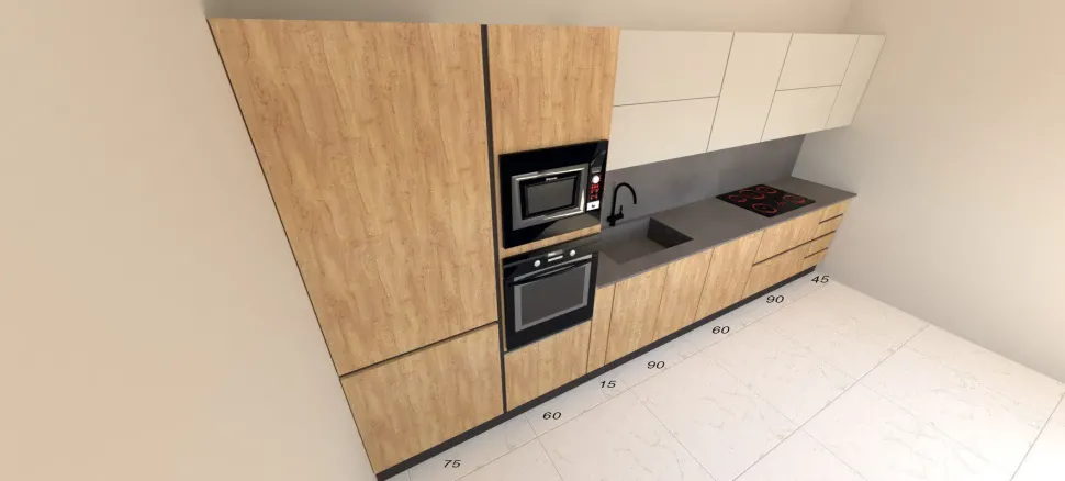 Cucina rovere chiaro design lineare Sp 22 Astra in Offerta Outlet