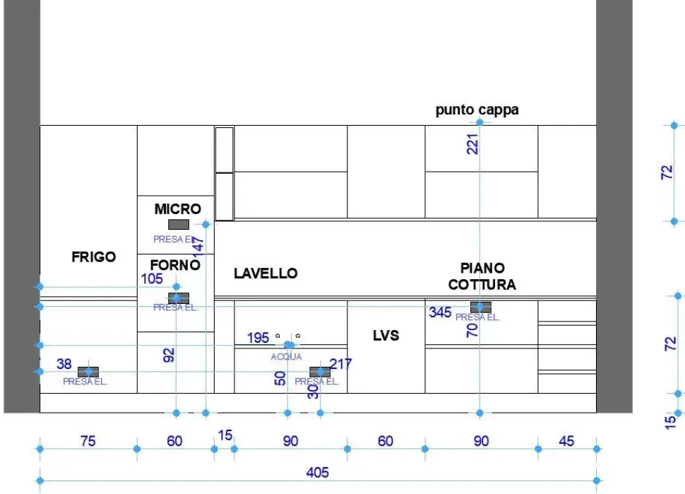 Cucina rovere chiaro design lineare Sp 22 Astra in Offerta Outlet
