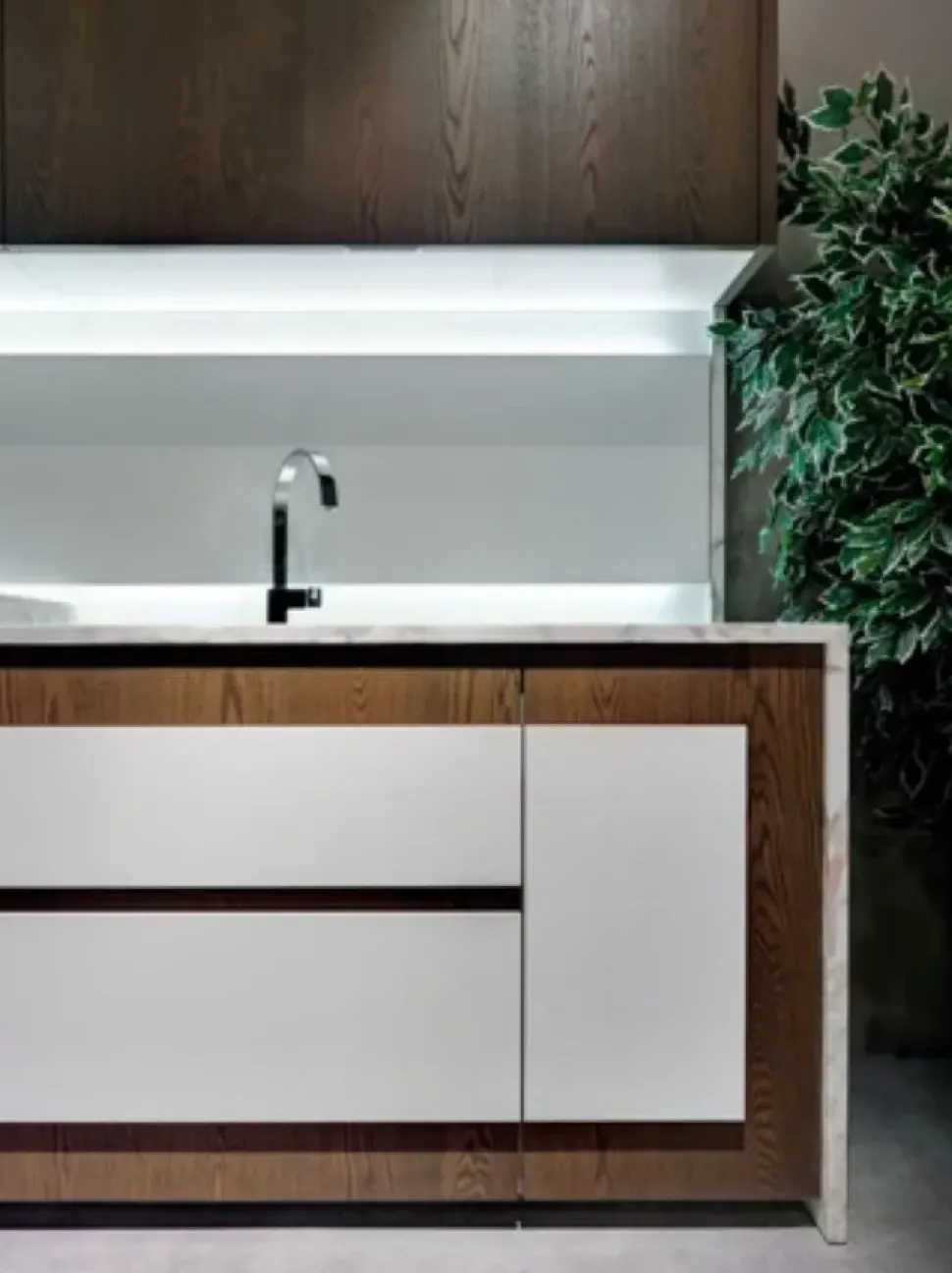 Cucina rovere chiaro design lineare Opera Tisettanta