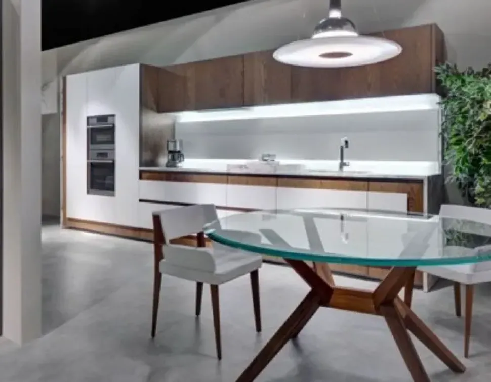 Cucina rovere chiaro design lineare Opera Tisettanta
