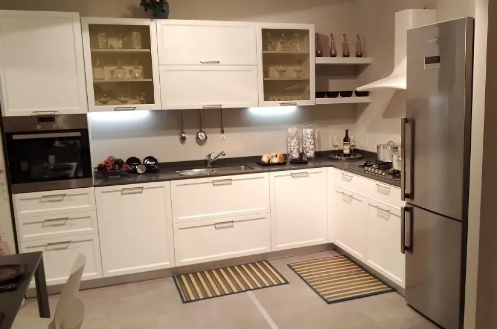 Cucina rovere chiaro design ad angolo Vogue Doimo cucine