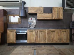 Cucina rovere chiaro industriale lineare Cucina industriale  vintage in legno e ferro  offerta unica Collezione esclusiva in offerta