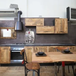 Cucina rovere chiaro industriale lineare Cucina industriale vintage in legno e ferro offerta unica Collezione esclusiva in offerta
