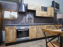 Cucina rovere chiaro industriale lineare Cucina industriale vintage in legno e ferro offerta unica Collezione esclusiva in offerta