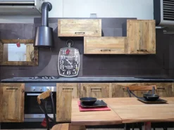 Cucina rovere chiaro industriale lineare Cucina industriale vintage in legno e ferro offerta unica Collezione esclusiva in offerta