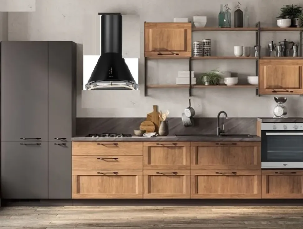 Cucina rovere chiaro industriale lineare Collezione esclusiva cucina river indsutrial moderna a soli 5990€