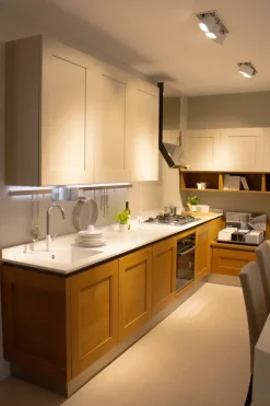 Cucina rovere chiaro moderna ad angolo Dialogo Veneta cucine