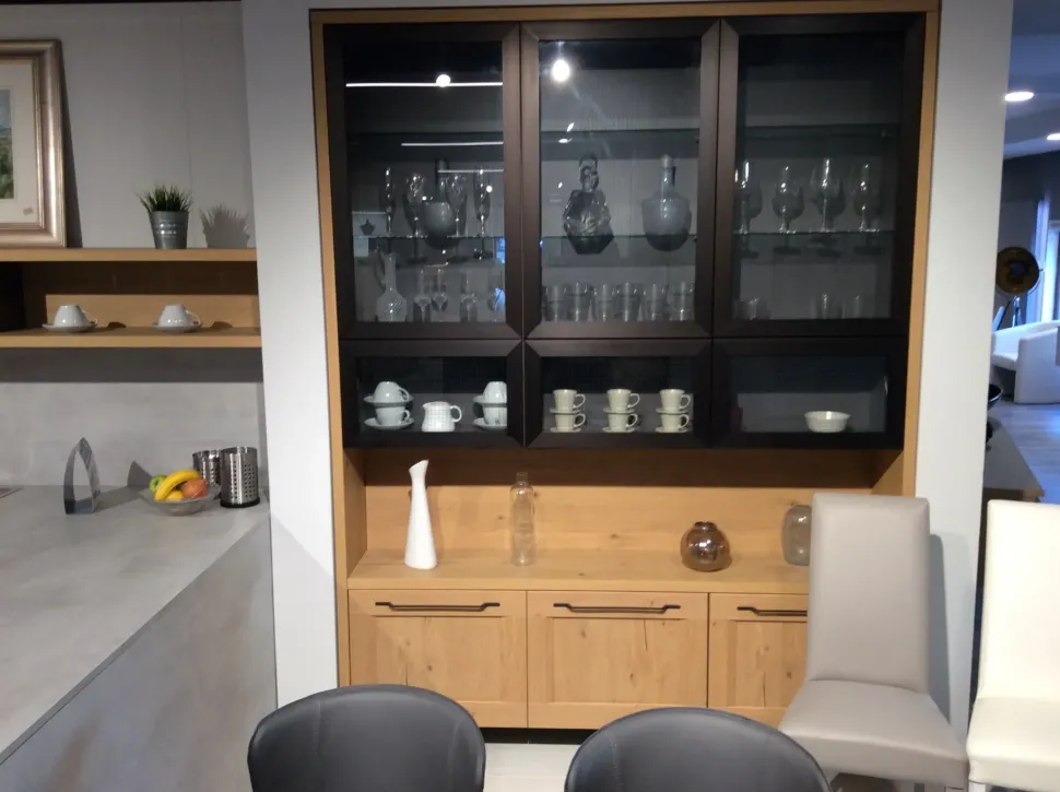 Cucina rovere chiaro moderna con penisola Artigianale Comp 3 telaio rovere a soli 9200 Euro