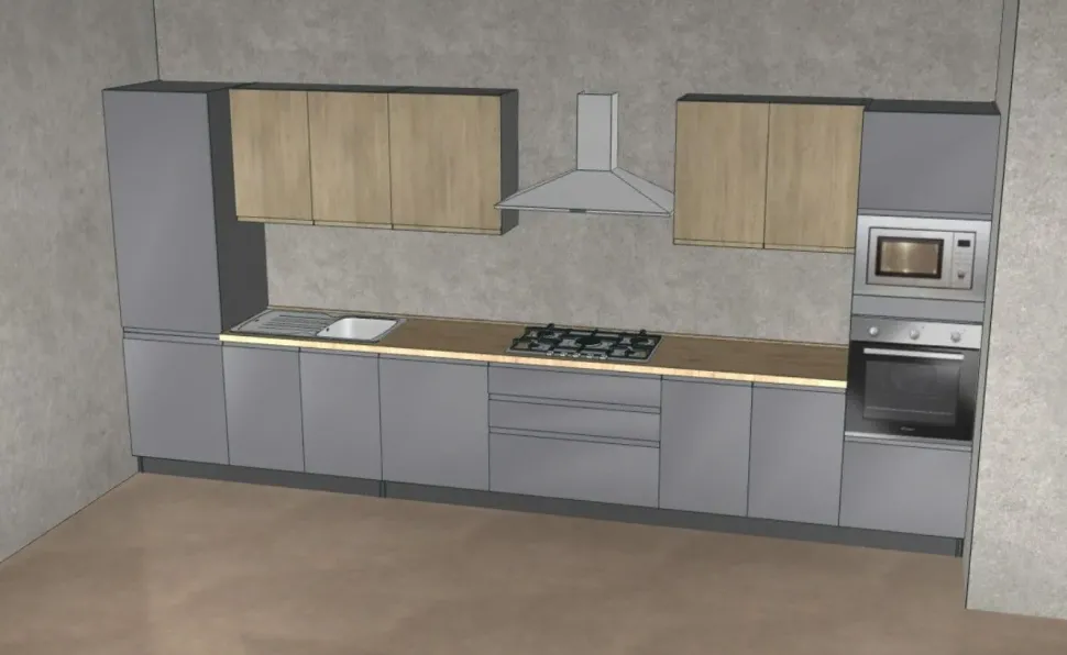 Cucina rovere chiaro moderna lineare Net cucine New kelly a soli 4600 Euro