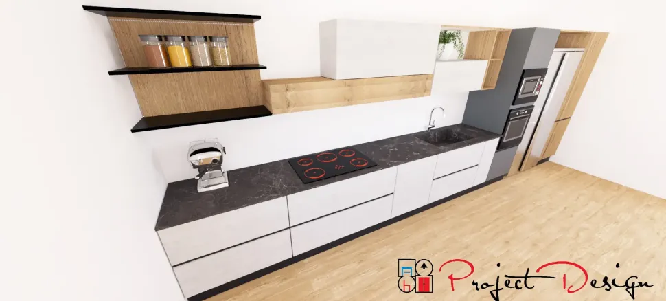 Cucina rovere chiaro moderna lineare Sp22 Astra in offerta