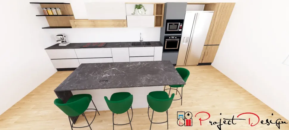 Cucina rovere chiaro moderna lineare Sp22 Astra in offerta