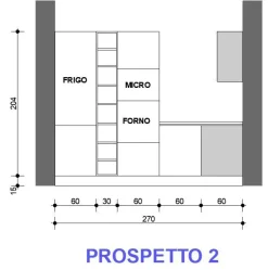 Cucina rovere chiaro moderna con penisola Sp22 Astra scontata