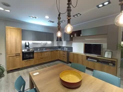 Cucina rovere chiaro moderna ad angolo Sax Scavolini