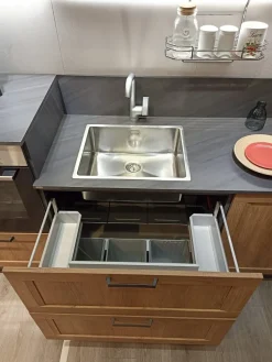 Cucina rovere chiaro moderna ad angolo Sax Scavolini