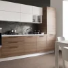 Cucina S75 moderna lineare noce in laminato materico Cucina mod.chloè versione laminato eucalipto scontata del 35%