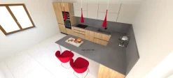 Cucina Sp22 moderna tortora con penisola Astra