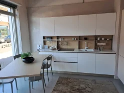 Cucina Stosa moderna ad angolo bianca in laminato materico Infinity