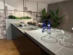 Cucina Time + asia moderna rovere moro Arredo3 con isola scontata 50%