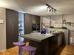 Cucina Time + asia moderna rovere moro Arredo3 con isola scontata 50%