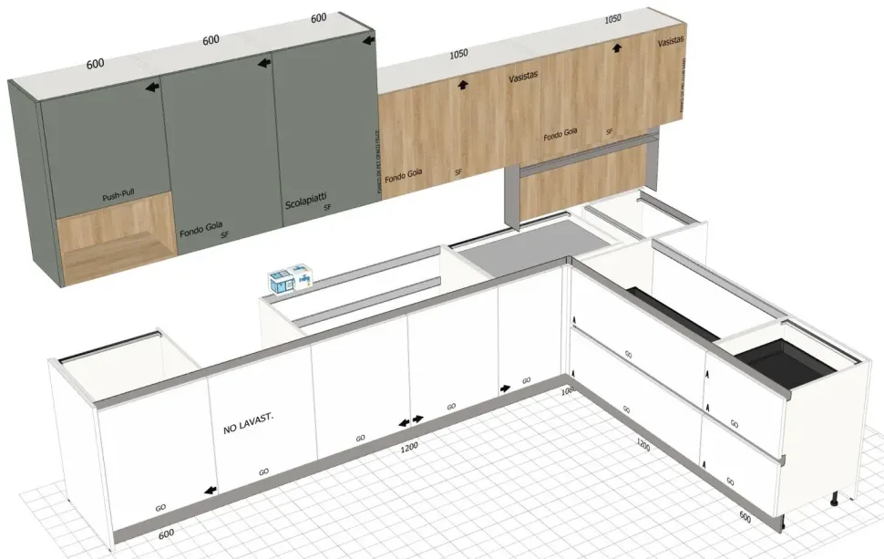 Cucina Time moderna bianca Gentili group con penisola scontata 40%