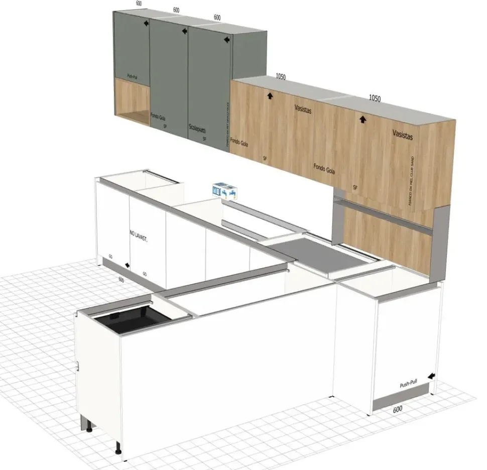 Cucina Time moderna bianca Gentili group con penisola scontata 40%