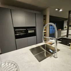 Cucina Time moderna grigia Arredo3 con isola scontata 30%