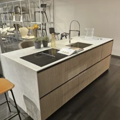 Cucina Time moderna grigia Arredo3 con isola scontata 30%